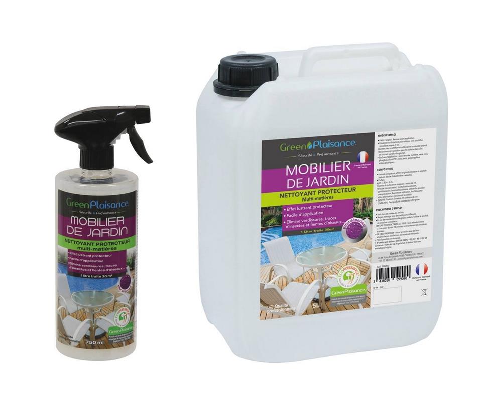 Nettoyant et protecteur mobilier de jardin alu et PVC - Green Plaisance | Disponible en 750ml ou 5L